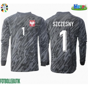 Polen Wojciech Szczesny #1 Målvakt Bortatröja EM 2024 Långärmad